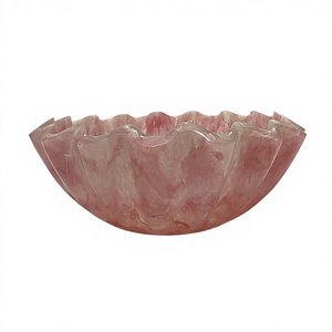Modern Fancy Handmade Eco-Friendly Resin Fruit Bowls Small Big Sizes Venus Design Swirl Marble Texture Side Dish Home Hotel - Product Image 3