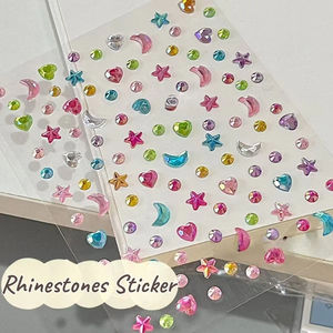 Pegatinas 3D con Brillantina de Estrellas, Lunas y Corazones, Pegatinas Decorativas Kpop para Diario, Estéticas para Niños, Papelería Kawaii - Product Image 3