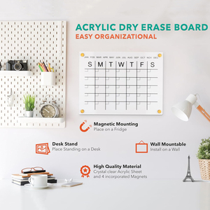 Khô xóa Acrylic từ hàng tháng hàng tuần lịch rõ ràng Acrylic tường lịch lập kế hoạch Hội Đồng Quản Trị - Product Image 4