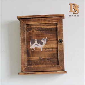 Boîte à clés en bois vintage rétro avec technique de polissage Décoration d'intérieur Montage mural Rangement <span class=keywords><strong>Porte</strong></span>-clés suspendu - Product Image 2