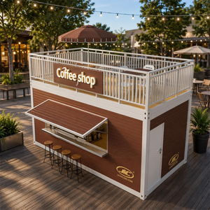Conteneur mobile modulaire en acier de 40 pieds, mini café-restaurant préfabriqué, style verre, à vendre, pour une utilisation comme maison ou villa - Product Image 3
