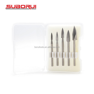 Suborui 1/8 ''Shank 5 pcs DIY mini Gỗ khắc công cụ phụ kiện khoan <span class=keywords><strong>Bit</strong></span> <span class=keywords><strong>Set</strong></span> cho chế biến gỗ - Product Image 1