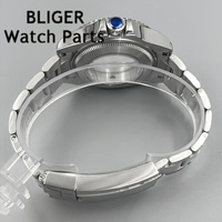 Boîtier de montre de plongée en acier inoxydable de 43 mm, verre saphir, compatible avec les mouvements NH35 NH36 ETA2824 PT5000 Miyota8215 DG3804, lunette rotative