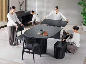 <span class=keywords><strong>Table</strong></span> à manger moderne de luxe en bois massif, pliable et extensible, design simple, pour l'exportation - Product Image 3
