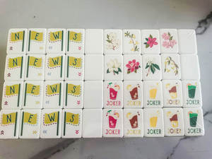 Set Personalizzato di 160 Tessere in Acrilico per Mahjong American Blue Golf, un Lussuoso ed Elegante Gioco da Tavolo per 4 Giocatori - Product Image 3