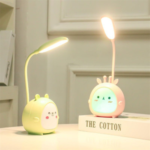 Linda figura de ratón portalápices iluminación de escritorio luz nocturna ahorro de energía lectura lámpara de mesa LED recargable rosa para niños - Product Image 3