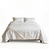 Parure de lit hôtelière 4 pièces en microfibre 140 GSM finition suède, housse de couette et drap résistants au lavage, OEM pour marques hôtelières