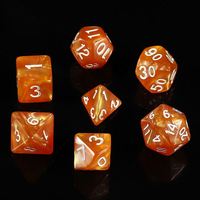 PROMO Jeu de dés de jeu de table à 10, 12 et 20 faces, sept pièces, en acrylique écologique, thème fantastique et science-fiction, boîte cadeau, coloré et carré