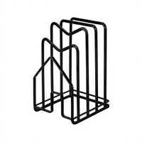 Support de couvercles de casseroles et porte-planches à découper en métal noir, 4 fentes, en fil de fer robuste, organisateur de cuisine pour garde-manger, armoire ou comptoir