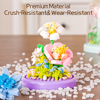 Lot de blocs de construction Gardenia Carnation, 140 pièces, mini-briques en forme de dôme floral, fournisseur en gros, cadeaux de la Fête des Mères, décoration