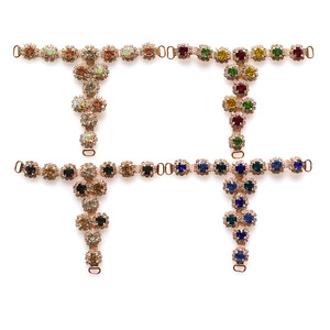 Gioielli perizoma da donna realizzati a mano con la migliore combinazione di strass cechi e pietre preziose in fibbia placcata oro per sandali - Product Image 2