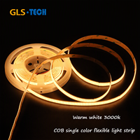 Bande LED flexible COB non étanche à double rangée 600 LED/m, largeur 12 mm, 3000K 4000K 6000K CRI90 DC24V pour la décoration intérieure