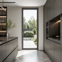 Porte de cuisine en aluminium à rupture de pont thermique ultra-mince de 20 mm, quincaillerie allemande HOPPE, design minimaliste esthétique et luxueux