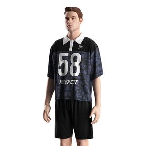 Camiseta de Fútbol Retro para Hombre con Cuello Polo, Tejido Transpirable que Absorbe la Humedad, Logotipo Personalizado y Nombre del Equipo para Fanáticos del Fútbol - Product Image 2