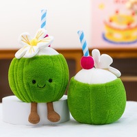 Boneka Kelapa Hijau Lucu, Boneka Buah Isi Dakron yang Menggemaskan, Bantal Lempar Kreatif, Boneka Kelapa Berkualitas Tinggi
