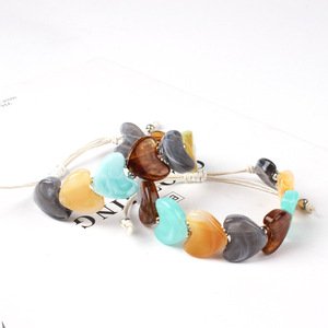 กำไลข้อมือคริสตัลรูปหัวใจทรงธรรมชาติ รุ่นใหม่ ขายส่ง HR SZ-019 สำหรับทุกเพศทุกวัย ดีไซน์ทันสมัย คุณภาพสูง ประดับด้วยหินหลากสีสัน สานอย่างมีเอกลักษณ์ สไตล์เรโทร - Product Image 1