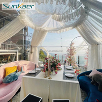 Dôme de camping de luxe en polycarbonate transparent pour hôtel, tente géodésique pour camping en plein air