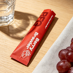 Custom Red Matte Three-Side Seal Sachet Packaging with Recycled Materials for Milk <b>Protein</b> Powder Drink Mix Tear Notch - Product Image 3