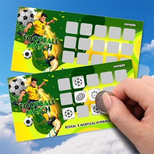 Instant Win Scratch Off Cards Full Color Digital Printing Wholesale Custom Design With Sports Events - Product Image 1