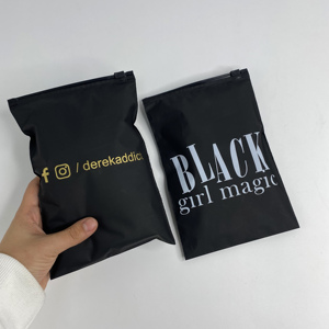 14x20cm Eco Friendly Black Zipper Bag Custom Printed Logo <b>Waterproof</b> Reusable Apparel Swimwear Packaging Garment Pouch Bags - Product Image 1