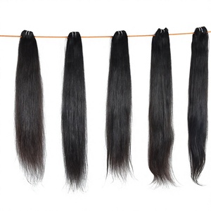 Remy Tengle Free Extensiones de cabello humano virgen indio recto sedoso negro crudo suelto estilos de ondas profundas cabello humano - Product Image 1