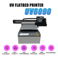 Impresora UV de cama plana de 90x60cm A1 con cabezal XP600, impresora automática de tubos con posicionamiento por cámara para flex y egg, suministro de fábrica