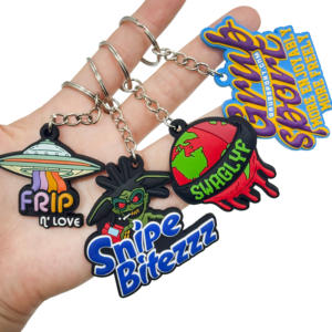 Porte-clés pendentif mascotte d'entreprise en PVC souple 3D, fabrication directe usine sur commande - Product Image 1