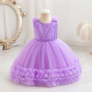 À Yrs enfant été bébé filles <span class=keywords><strong>robe</strong></span> de cérémonie enfants S perle <span class=keywords><strong>Tulle</strong></span> princesse robes de soirée pour mariage Tutu effectuer Vestido - Product Image 6