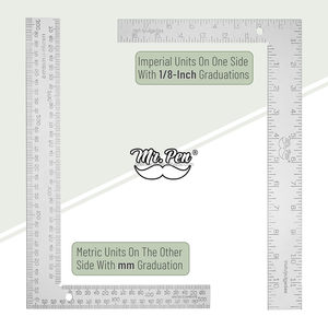 8 Inch X 12 Inch Bạc Thợ Mộc Vuông Thợ Mộc Góc Phải Cai Trị L Hình Dạng Kim Loại Vuông Thép Khung Công Cụ Đo Đo Đo - Product Image 2