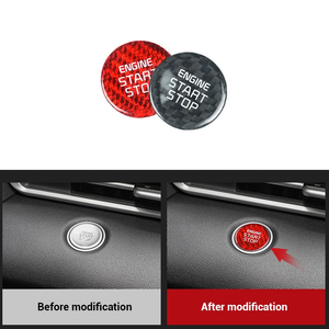 Accessoires d'intérieur de voiture Bouton d'arrêt de moteur en fibre de carbone Accessoires de voiture en carbone pour Hyundai Elantra Tucson - Product Image 2