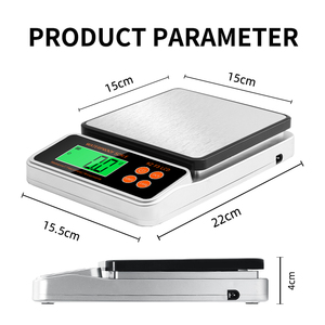 Bilancia Digitale Rotonda per Panetteria, 5kg, in ABS, con Ciotola per Alimenti - Product Image 3