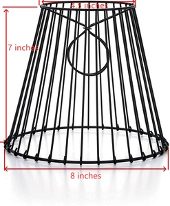Vintage Clip-On Metal Black <strong>Lamp</strong> <strong>Shade</strong> <strong>Wire</strong> Cage <strong>Lamp</strong> <strong>Shade</strong> Easy Installation <strong>Lamp</strong> <strong>Shade</strong> - Product Image 2