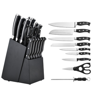 Ensemble <span class=keywords><strong>de</strong></span> couteaux <span class=keywords><strong>de</strong></span> cuisine avec bloc, 15 pièces, ensemble <span class=keywords><strong>de</strong></span> couteaux <span class=keywords><strong>de</strong></span> cuisine avec bloc en bois d'acacia <span class=keywords><strong>noir</strong></span>, ensemble complet <span class=keywords><strong>de</strong></span> couverts - Product Image 5