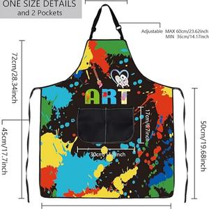 Delantal de pintura con bolsillos, delantales de artista, regalos, regalo de amante del arte para profesor de arte, estudiante, <span class=keywords><strong>pintor</strong></span>, delantal impermeable - Product Image 2
