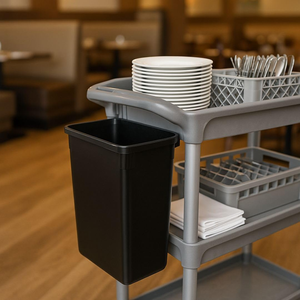 Premium Plastic <b>Refuse</b> <b>Bin</b> for Utility/Bussing Cart-Black Color - Product Image 1