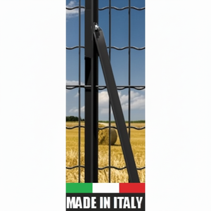 Supporto a Forma di 'L' in Ferro Rivestito in Plastica Antracite, Altezza 150 cm, per Pali di Recinzione, Tralicci e Cancelli - Product Image 1