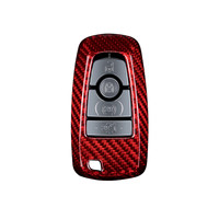 Housse de protection pour clé de voiture en fibre de carbone Accessoires d'intérieur pour Ford Edge New Mondeo Mustang T-carbon Key Case Accessoires