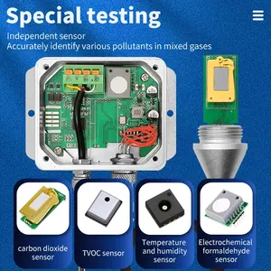 Industrieller Temperatur- und Feuchtigkeitstransmitter Luftqualitätsmonitor Multigasdetektor Hochpräziser CO2-Formaldehyd-TVOC-Fünf-<span class=keywords><strong>Gas</strong></span>-Messgerät - Product Image 5