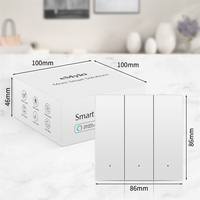 Directo de fábrica estándar europeo Alexa Google Home WiFi enchufe luz de pared eléctrica inteligente interruptor de tres canales