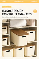 Boîte de rangement en plastique de 18 L avec couvercle, bac de rangement empilable pour la maison avec poignées latérales pour la chambre à coucher, le salon