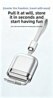 Câble de données rétractable transfrontalier 240W à chargement ultra-rapide et simple tirage pour transfert de données, compatible iPhone 15 et téléphones USB-C