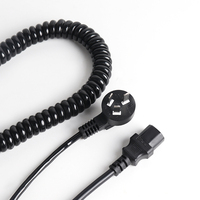 Cable de Alimentación Enrollado de 3 Puntas, Cobre Puro, Estándar Nacional, 3 Núcleos, 0.75mm² con Enchufe, Cable de Alimentación Retráctil