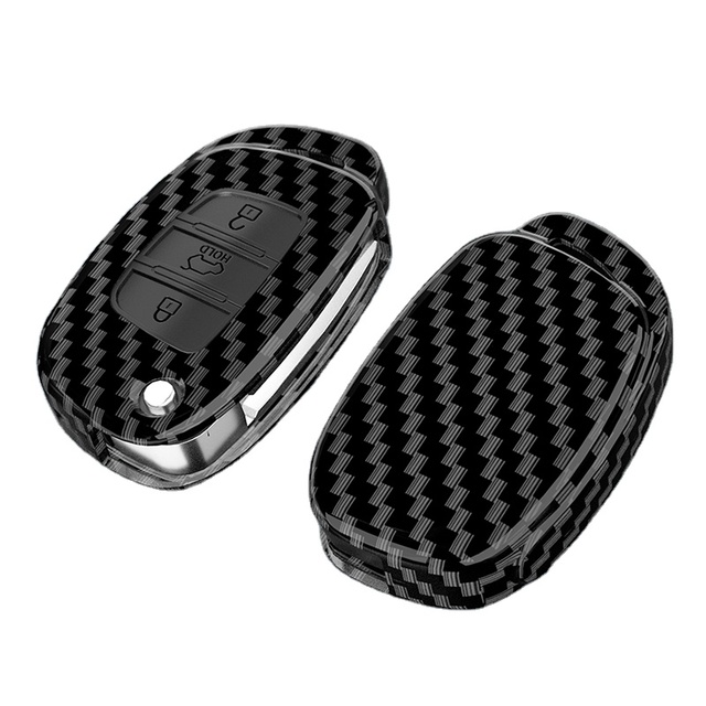 ABS Carbon Fiber Car Key Case Cover Fob for Hyundai HB20 Santa Fe I20/30/45 IX35/45 Mistra Accent I40  Accessories