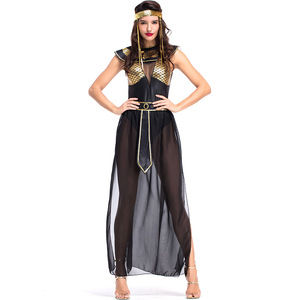 Pesta karnaval Halloween kostum Cleopatra Mesir Halloween kostum Cosplay ratu Mesir dewasa wanita gaun mewah emas seksi - Product Image 2