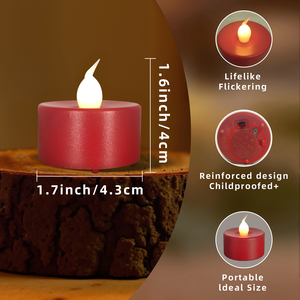 Wholesale 200 Hours Flickering <strong>LED</strong> Tealight <strong>Candles</strong> Battery Operated Electric White/Yellow Flameless Home Decoration - Product Image 5