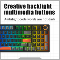 New Mix Color Backlit RGB Gaming Mechanical Keyboard Green Red Switches 98 Keys USB Wired Plug Play Hot Swappable Anti-Ghosting