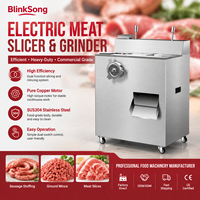 BlinkSong Hachoir et trancheuse à viande électrique professionnelle en acier inoxydable SUS304, machine de traitement des aliments double usage pour restaurant, 50 kg