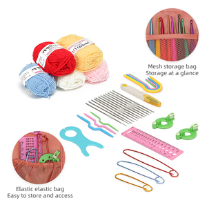 JP Portable Crochet <b>Knitting</b> Set Plastic Yarn Handmade Sewing Tools DIY Needlework <b>Kit</b> with Storage Bag - Product Image 3