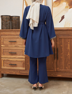 Vêtements pour femmes musulmanes pour le commerce extérieur, Europe et États-Unis, <span class=keywords><strong>veste</strong></span> ample à repasser, pantalon évasé, costume - Product Image 5