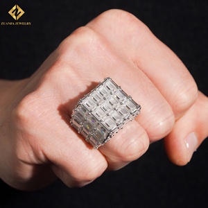 Luxury Jewelry Moissanite <b>Ring</b> <b>Emerald</b> Cut 925 <b>Silver</b> Rhodium Plated <b>Emerald</b> Cut Women's Luxury Party <b>Ring</b> - Product Image 5
